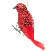 Украшение декоративное "Попугай" 15см красный D-4019
