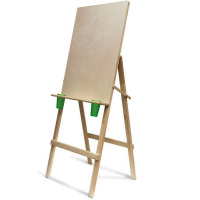 Мольберт напольный "Хлопушка" 60х84х160см односторонний, дерево (полка+2 стакана) 113032