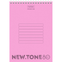Блокнот А5 80л "NEWtone Pastel Пион" клетка, на спирали, пластиковая обложка 065595