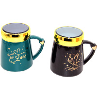 Кружка "Сердце" 11х12см с крышкой и зеркалом, керамика C570-5