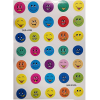 Наклейка школьная "Оценки. Смайлики" 35шт. 8 листов (35шт-2см) BSD-A204