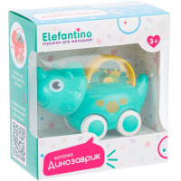 Каталка "Динозаврик" 12х6,5х13см пластик, зеленый ( едет, если покрутить картинку) IT108102