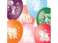 Шар воздушный 30см(12") Пастель+Декоратор I love you 2ст 109505