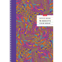 Тетрадь А4 96л клетка "Color mosaic" на спирали глянцевая ламинация 4 дизайна 96Т4лВ1гр/060148