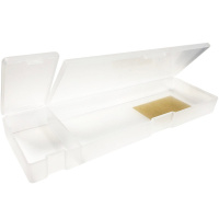 Пенал 21х7х2,5см пластик, 2 отделения, прозрачный SV-12991