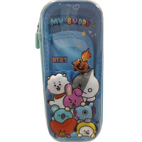 Пенал "BT21. My Buddy" 22,5х10х5см прямоугольный, 1 отделение, пластик, голубой DB23231