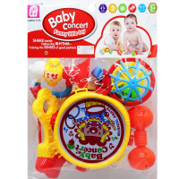 Набор музыкальных инструментов 2шт. 30х24см + погремушки 3шт. 7-15см пластик LT090328