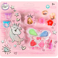 Косметика для девочек (тени для век, помада, аппликатор, 2 заколки, 2 кольца) ST0081125C-UNI-ML