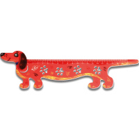 Линейка 20см "Такса" фигурная с трафаретами, пластик 32С 2108-08