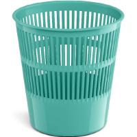 Корзина д/бумаг 9л круглая сетчатая пластик мятная "Pastel" 55929