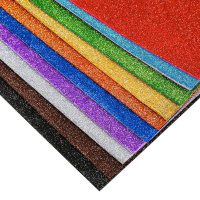 Фоамиран 2мм А4 цветной 10цв.10л. самоклеящийся с блестками XC2399