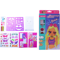 Альбом для творчества "Вика" 22,5х27х3см 24стр. с наклейками (трафареты, косметика,карандаши) M-6569