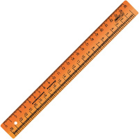 Линейка закройщика 30см прозрачная, флюорисцентная, пластик, 4 цвета ЛН72/720