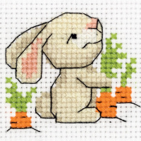 Набор для вышивания "Зайчишка" 9,5х8,5см (канва, нитки, игла, схема) 8-341