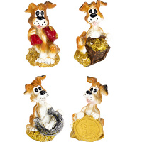 Сувенир Собака с деньгами 6см 4 вида Y5453-17