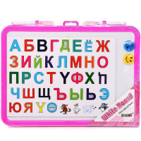 Доска для рисования магнитно-маркерная 36х27см (алфавит, маркер, магниты) пластик, 4 цвета Y7554-18