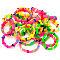 Резинка для волос 4,5см 7 шт. 7 флюоресцентных цветов Y6578-18