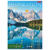 Тетрадь А4 80л линия "Вдохновение вокруг" на скобе глянцевая ламинация 3 дизайна 083173