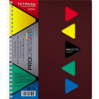 Тетрадь А5 96л клетка "Progressive Metallic Бордо" на спирали пласт.обложка с разделителями 050355
