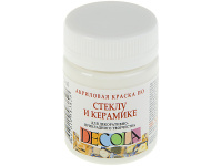 Краска акриловая по стеклу и керамике 50мл белая 4028104