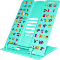 Подставка для книг и планшета металлическая "Alphabet" 27х21см бирюзовая, в пакете 8063114
