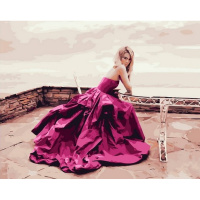 Живопись по номерам (акрил) 40х50см "Девушка в красивом платье" сложность 3, холст на подрамнике MCA