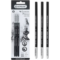 Карандаши угольные 3шт мягкие, в блистере 43704