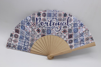 Веер 23см Португалия, ткань/дерево Y10618-24