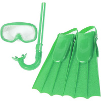 Набор д/плавания (ласты, маска, трубка, беруши) размер S, зеленый Y10924-24