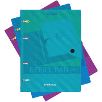 Тетрадь на кольцах А5 80л клетка "Glance Vivid" на кнопке, пластиковая обложка 43544/53146