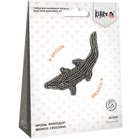 Вышивка бисером "Брошь. Крокодил" 11х6см (картон, фетр, нитки, бисер, игла) 10-029