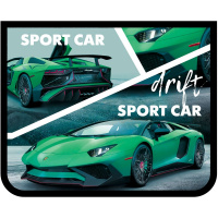 Папка на молнии А5 "Green sport car" 230х190х50мм пластик ПМ-А5-29 Папка на молнии А5 "Green sport car" 230х190х50мм пластик ПМ-А5-29