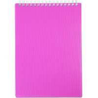 Блокнот А5 80л "Line neon. Розовый" клетка, на спирали, пластиковая обложка 081505