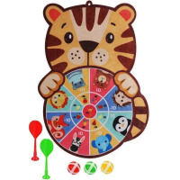 Дартс на липучках с шарами 42х30см "Тигренок" фетровый (2 дротика, 3 шарика) XJ2426