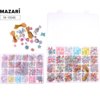 Набор бусин для творчества 19х13см, размер ассорти, в пластиковом футляре M-10046