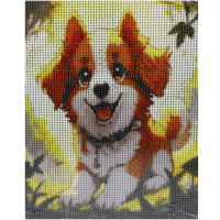 Алмазная мозаика 20х25см "Веселый щенок" полная выкладка ZH4810