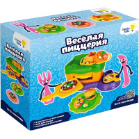 Набор д/лепки из теста 6 цветов 30гр. "Веселая пиццерия" (формочки, печь, нож, скалка, аксессуары) T