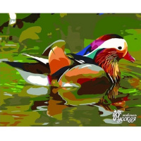 Живопись по номерам (акрил) 40х50см "Утка мандаринка" сложность 3, холст на подрамнике H020
