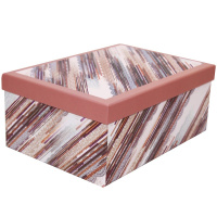 Коробка подарочная "Полосы" 32х25х15см картон D10-2