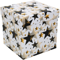 Коробка подарочная "Звезды" 10,5х10,5х11см картон M5-96