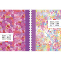 Тетрадь А5 80л клетка "Color touch" на спирали двойная, твердая обложка 80Тдт5В1гр_22008/059965