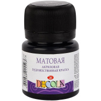Краска акриловая 20мл черная матовая Декола 14326810