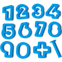 Формочки для лепки 12шт. пластик "Цифры", в пакете с европодвесом 7N