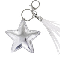 Брелок Звезда со стразами с кисточкой 8см 6 цветов кожзам Y7042-18