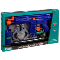 Набор оружия "Маленький воин. Полиция" синий 7 предметов 43х5х27см пластик JB0208550