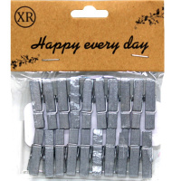 Прищепки 35мм, серебро, 20 шт/уп. Y8188-19