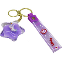 Брелок Звезда с единорогом 5см с подвеской, пластик/силикон, цвет ассорти Y10430-24