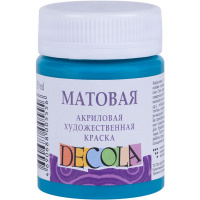 Краска акриловая 50мл бирюзовая матовая Декола 14328507