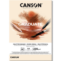 Альбом д/смешанных техник А4 30л 220г/м2 100% целлюлоза "Graduate Mix Media" склейка, бежевая бумага