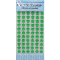 Наклейки Пуговицы Цветы 66шт 24*12*0,5см зеленые Y4152-16